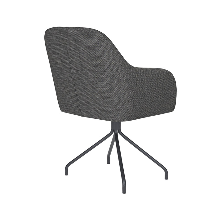 Fauteuil Draaibare Eetkamerstoel Otis Grijs Polyester Grijs 62x59-Fauteuils-Creating Home