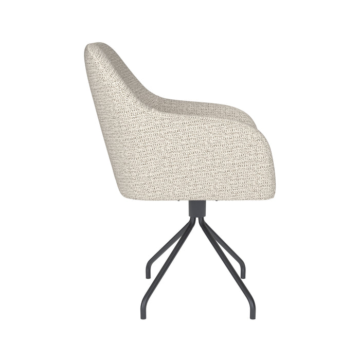 Fauteuil Draaibare Eetkamerstoel Otis Off-white Polyester Beige-Fauteuils-Creating Home