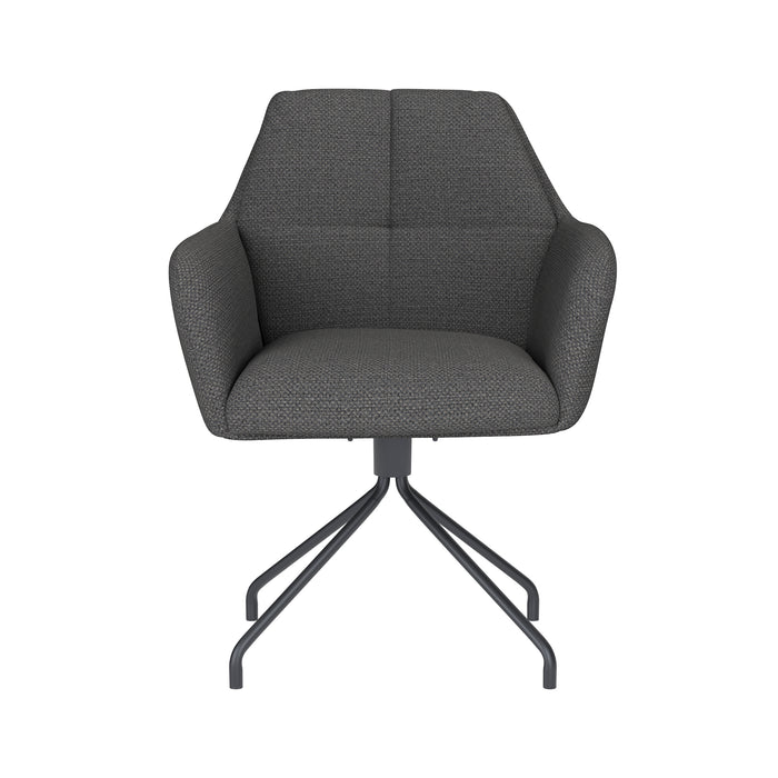 Fauteuil Draaibare Eetkamerstoel Pete Grijs Polyester Grijs 62x63-Fauteuils-Creating Home