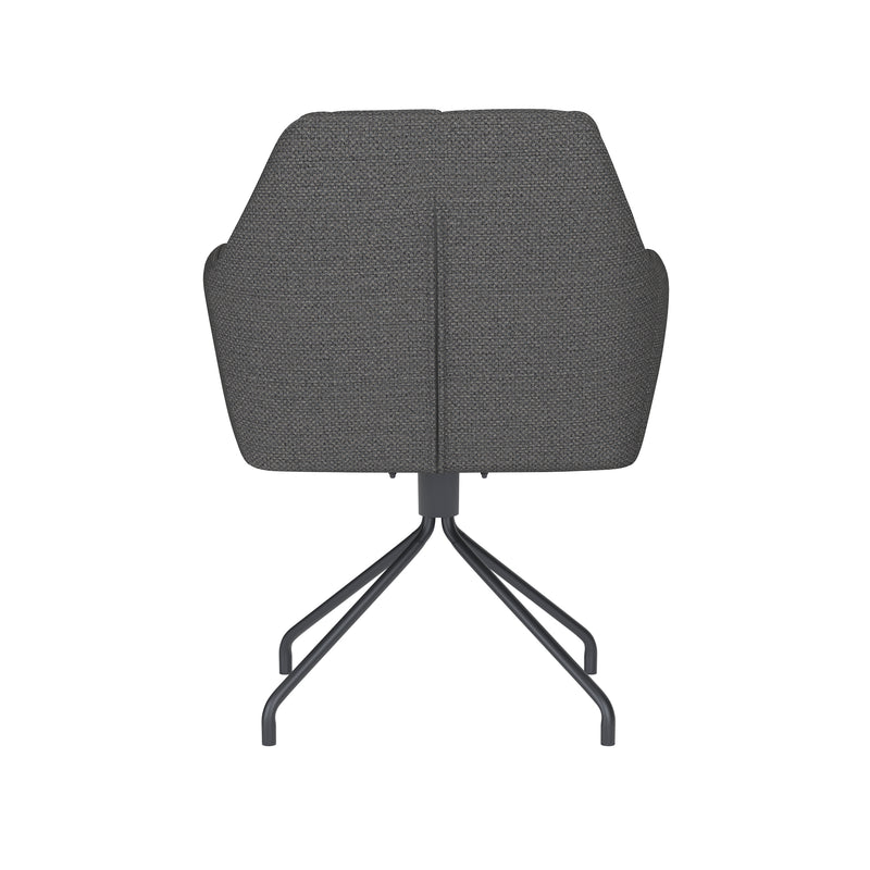 Draaibare Eetkamerstoel Pete Grijs Polyester Grijs 62x63-Eetkamerstoelen-Creating Home