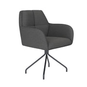 Draaibare Eetkamerstoel Pete Grijs Polyester Grijs 62x63-Eetkamerstoelen-Creating Home