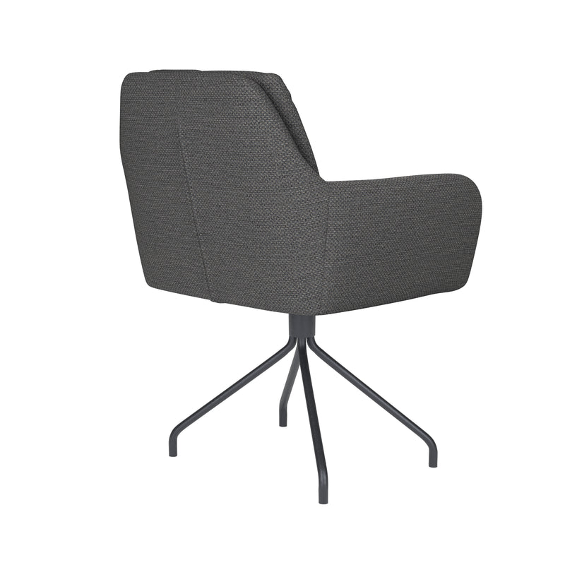 Draaibare Eetkamerstoel Pete Grijs Polyester Grijs 62x63-Eetkamerstoelen-Creating Home