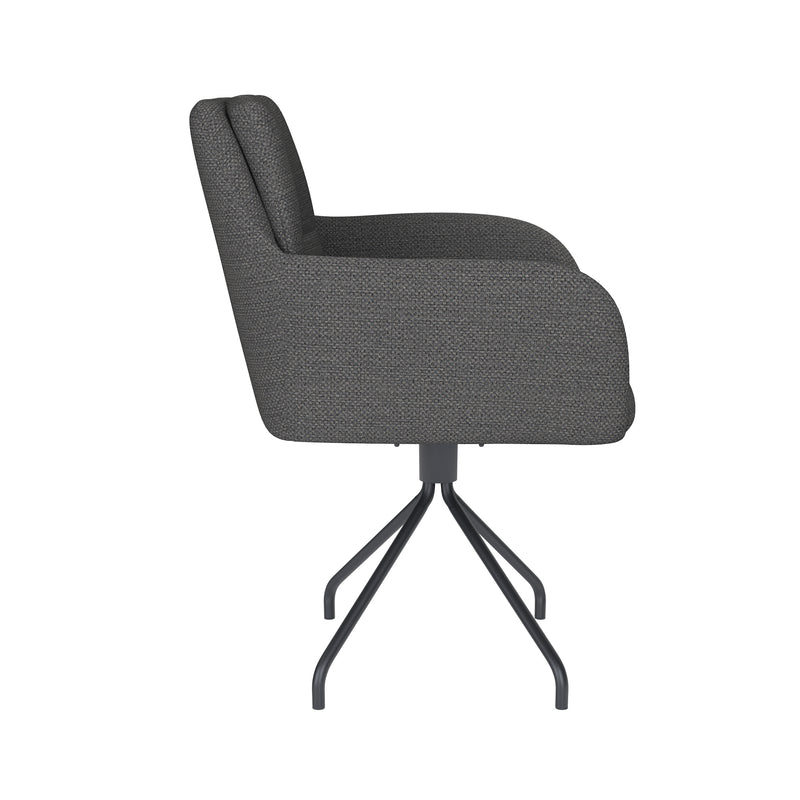 Draaibare Eetkamerstoel Pete Grijs Polyester Grijs 62x63-Eetkamerstoelen-Creating Home