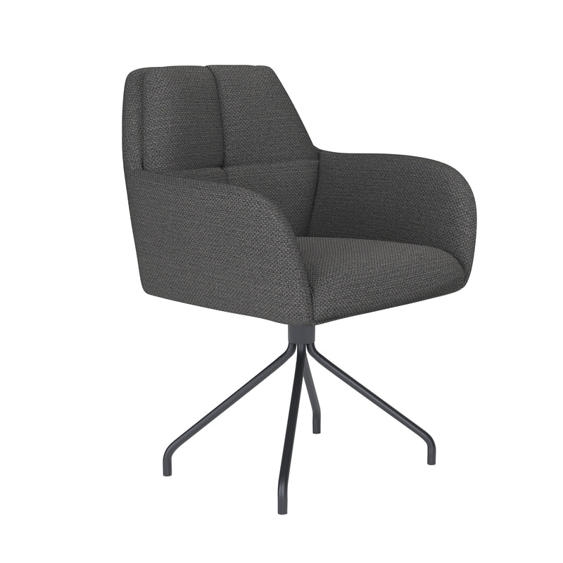 Draaibare Eetkamerstoel Pete Grijs Polyester Grijs 62x63-Eetkamerstoelen-Creating Home