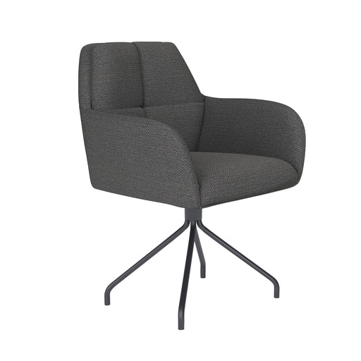 Fauteuil Draaibare Eetkamerstoel Pete Grijs Polyester Grijs 62x63-Fauteuils-Creating Home