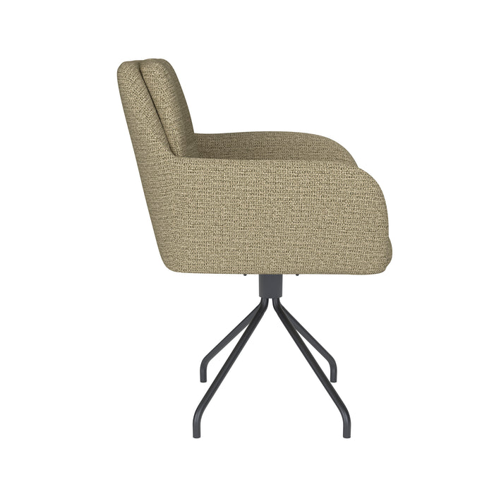 Fauteuil Draaibare Eetkamerstoel Pete Groen Polyester Groen-Fauteuils-Creating Home