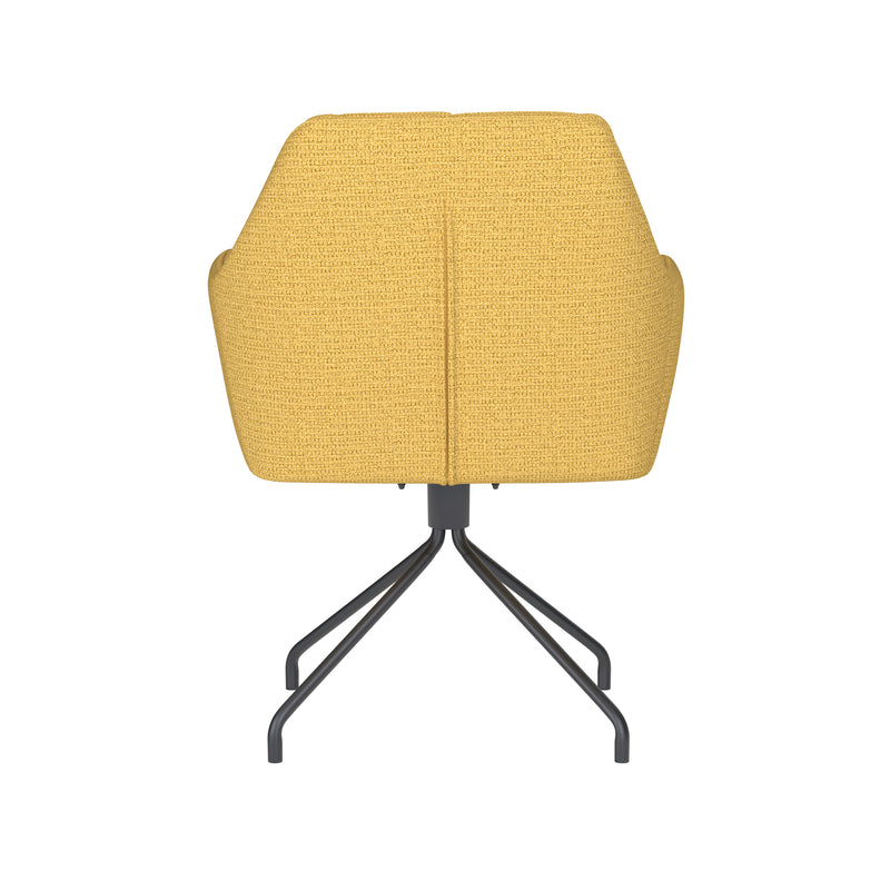 Draaibare Eetkamerstoel Pete Ochre Polyester Geel 62x63-Eetkamerstoelen-Creating Home