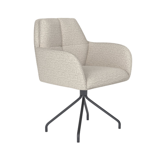 Fauteuil Draaibare Eetkamerstoel Pete Off-white Polyester Beige-Fauteuils-Creating Home