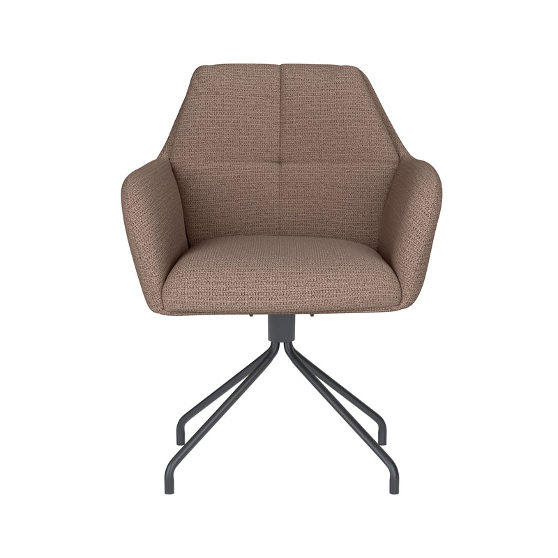 Draaibare Eetkamerstoel Pete Taupe Polyester Taupe-Eetkamerstoelen-Creating Home