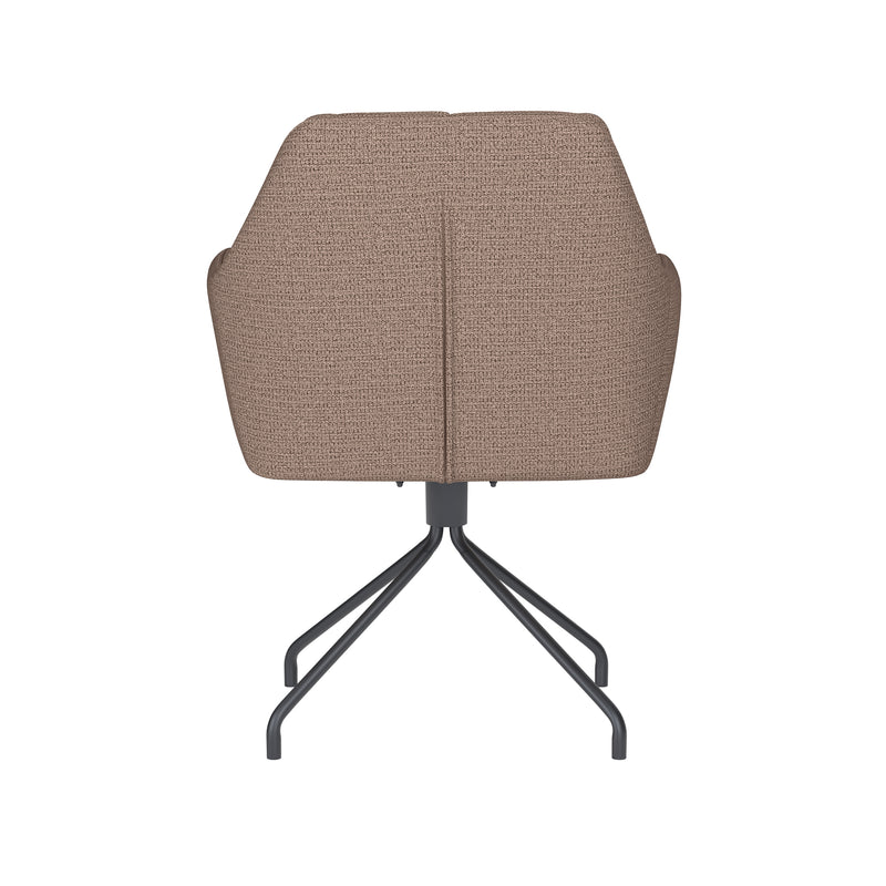 Draaibare Eetkamerstoel Pete Taupe Polyester Taupe-Eetkamerstoelen-Creating Home