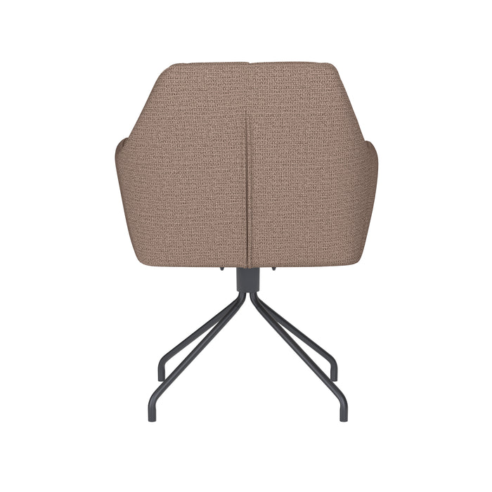 Fauteuil Draaibare Eetkamerstoel Pete Taupe Polyester Taupe-Fauteuils-Creating Home