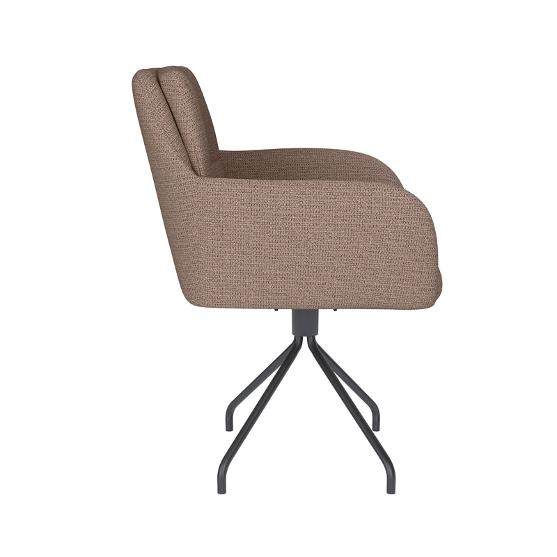 Draaibare Eetkamerstoel Pete Taupe Polyester Taupe-Eetkamerstoelen-Creating Home
