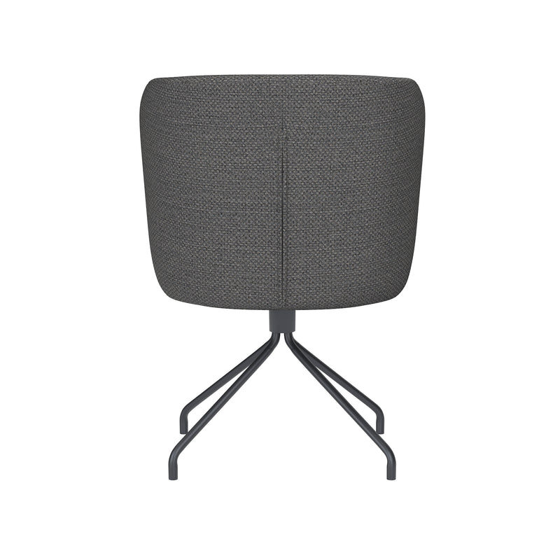 Draaibare Eetkamerstoel Stan Grijs Polyester Grijs 57x53-Eetkamerstoelen-Creating Home