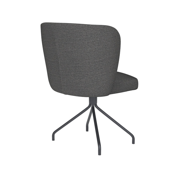 Fauteuil Draaibare Eetkamerstoel Stan Grijs Polyester Grijs 57x53-Fauteuils-Creating Home