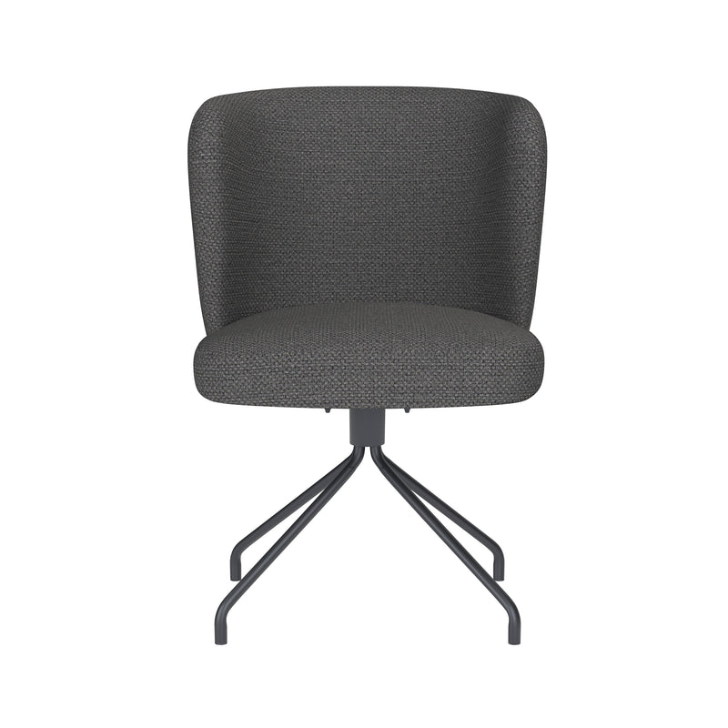 Draaibare Eetkamerstoel Stan Grijs Polyester Grijs 57x53-Eetkamerstoelen-Creating Home