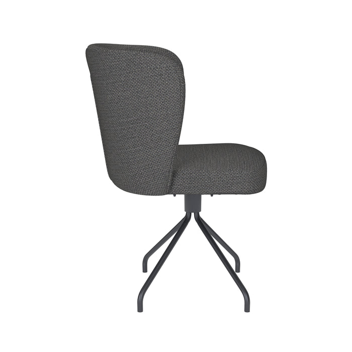 Fauteuil Draaibare Eetkamerstoel Stan Grijs Polyester Grijs 57x53-Fauteuils-Creating Home