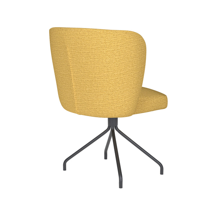 Fauteuil Draaibare Eetkamerstoel Stan Ochre Polyester Geel 57x53-Fauteuils-Creating Home
