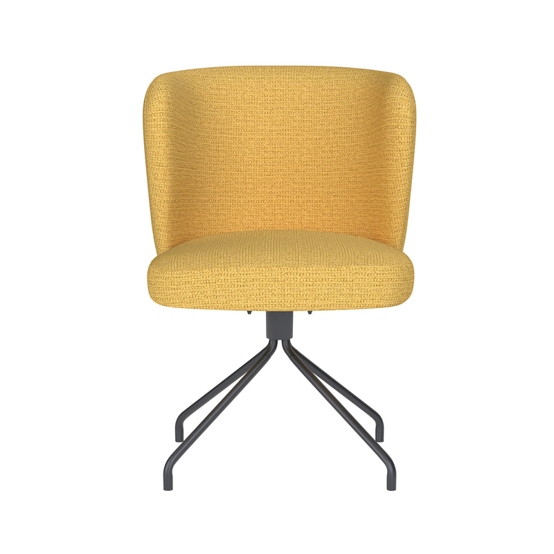 Draaibare Eetkamerstoel Stan Ochre Polyester Geel 57x53-Eetkamerstoelen-Creating Home