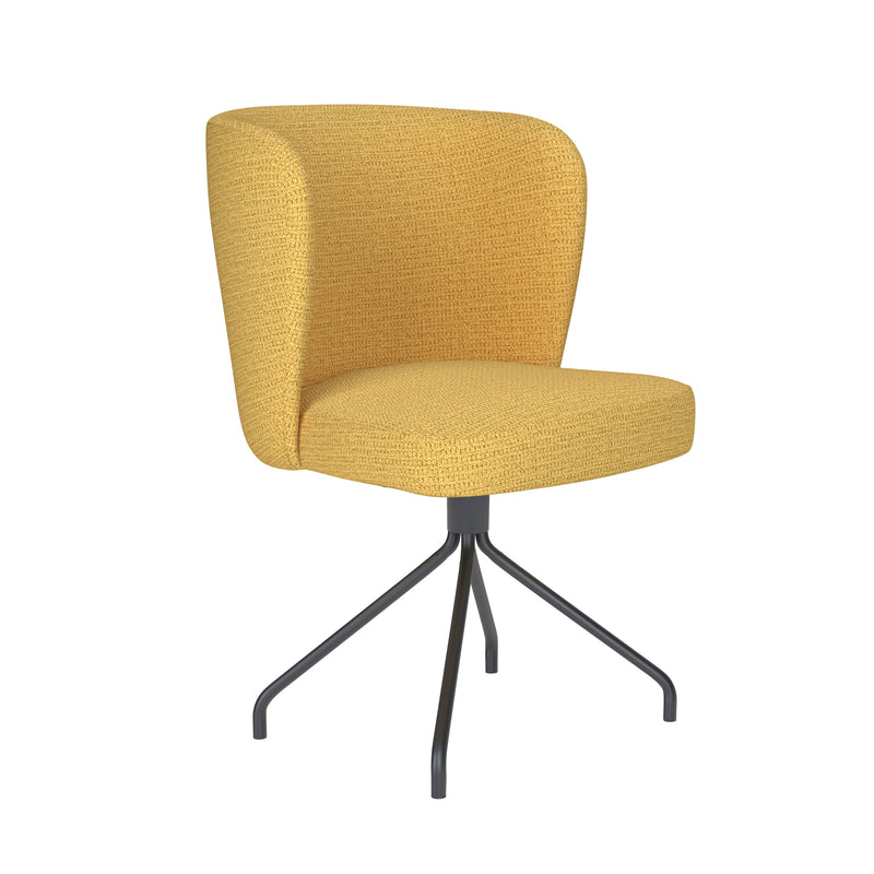 Draaibare Eetkamerstoel Stan Ochre Polyester Geel 57x53-Eetkamerstoelen-Creating Home