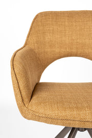 Draaibare Eetkamerstoel Toye Ochre Polyester Geel 68x45-Eetkamerstoelen-Creating Home