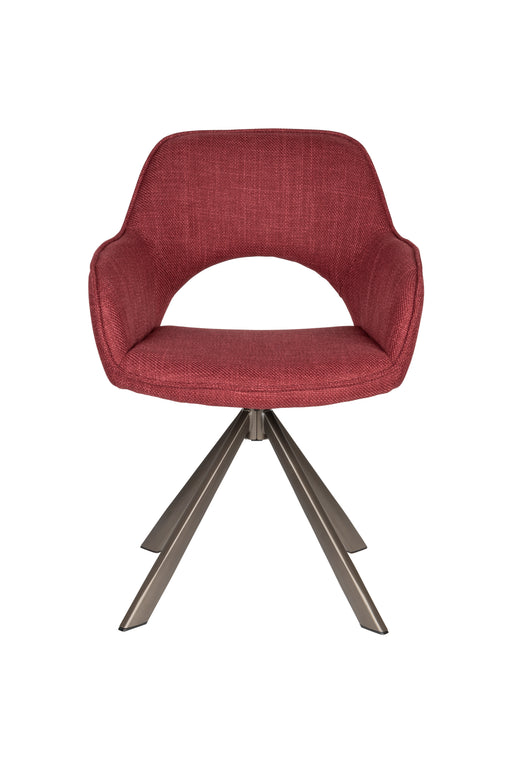 Draaibare Eetkamerstoel Toye Polyester Rood 68x61 cm-Eetkamerstoelen-Creating Home