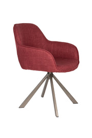 Draaibare Eetkamerstoel Toye Polyester Rood 68x61 cm-Eetkamerstoelen-Creating Home
