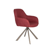 Draaibare Eetkamerstoel Toye Polyester Rood 68x61 cm-Eetkamerstoelen-Creating Home
