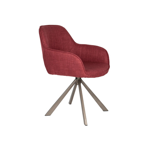 Draaibare Eetkamerstoel Toye Polyester Rood 68x61 cm-Eetkamerstoelen-Creating Home