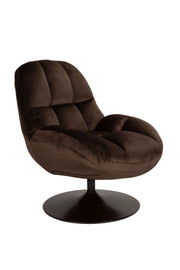 Fauteuil Draaibare Fauteuil Beefy Polyester Bruin 84.5x76.5 cm-Fauteuils-Creating Home