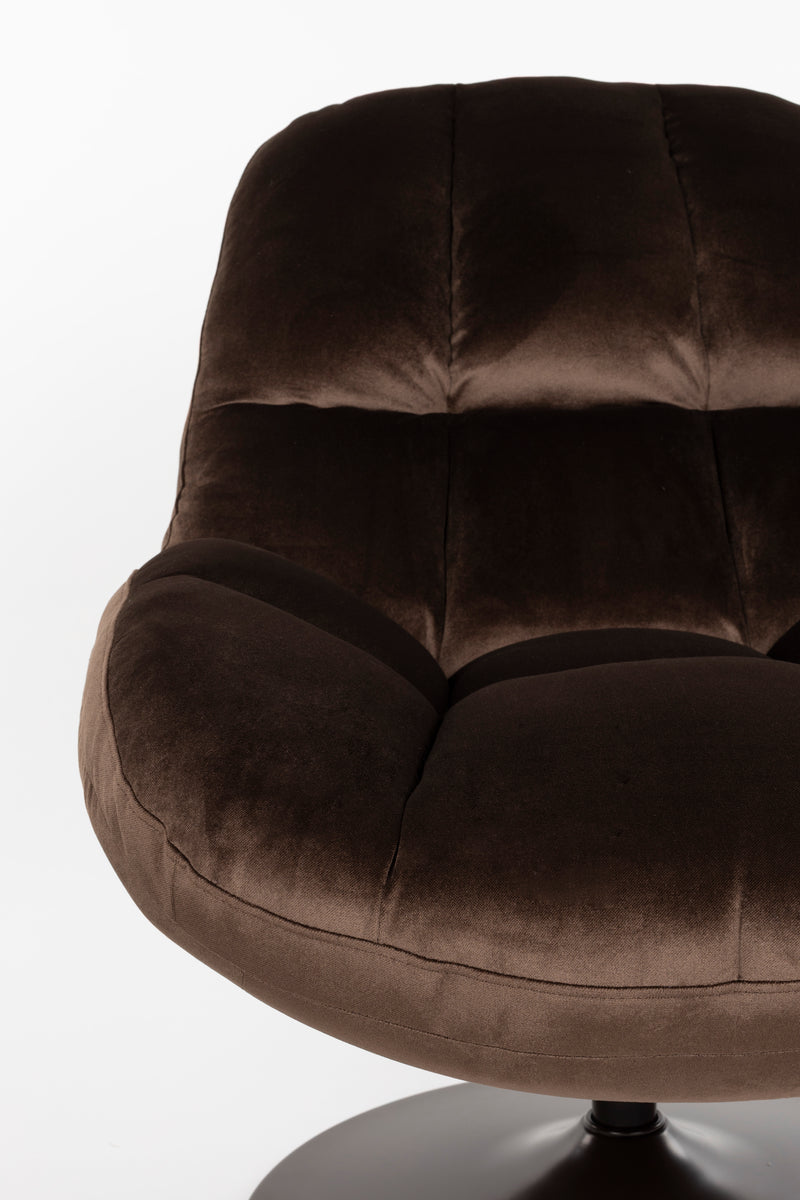 Fauteuil Draaibare Fauteuil Beefy Polyester Bruin 84.5x76.5 cm-Fauteuils-Creating Home