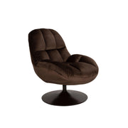Fauteuil Draaibare Fauteuil Beefy Polyester Bruin 84.5x76.5 cm-Fauteuils-Creating Home