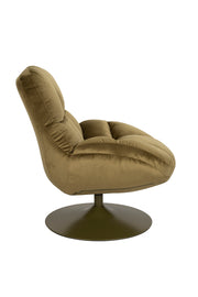 Fauteuil Draaibare Fauteuil Beefy Polyester Groen 84.5x76.5 cm-Fauteuils-Creating Home