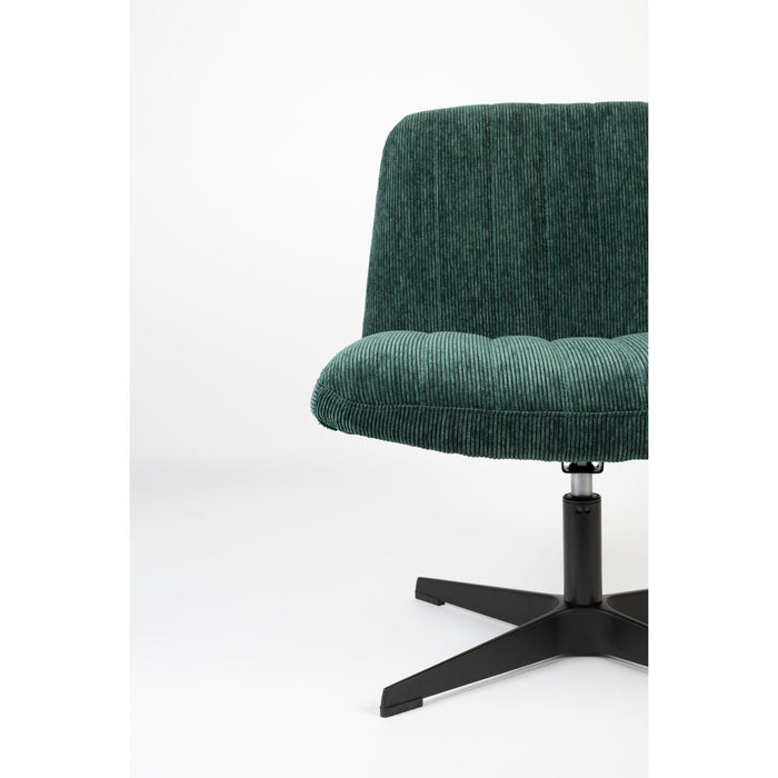Fauteuil Draaibare Fauteuil Belmond Rib Polyester Groen 71x65 cm-Fauteuils-Creating Home