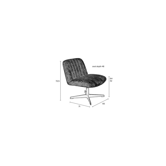 Fauteuil Draaibare Fauteuil Belmond Rib Polyester Groen 71x65 cm