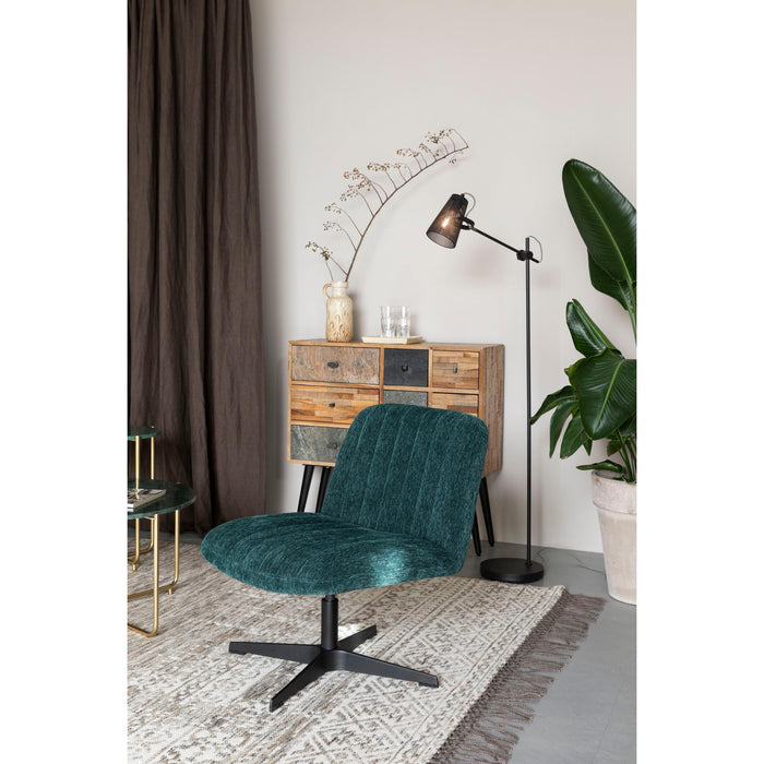Fauteuil Draaibare Fauteuil Belmond Rib Polyester Groen 71x65 cm