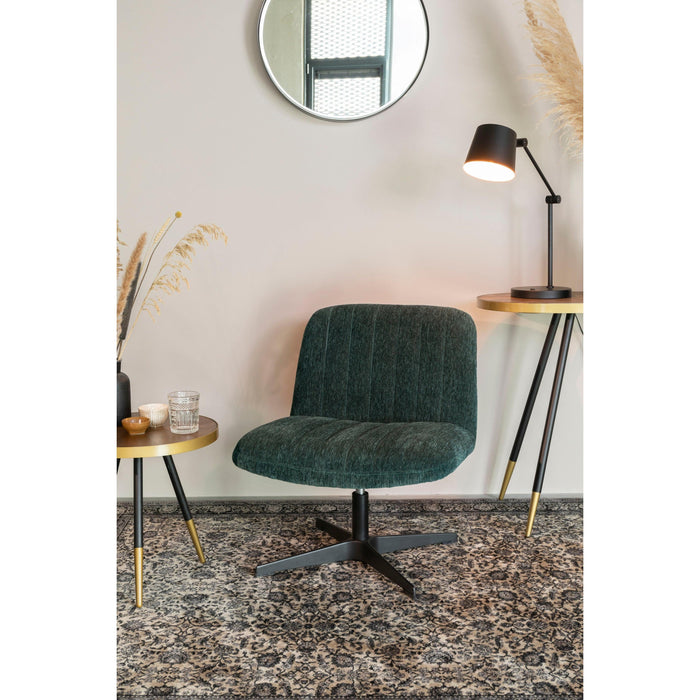 Fauteuil Draaibare Fauteuil Belmond Rib Polyester Groen 71x65 cm