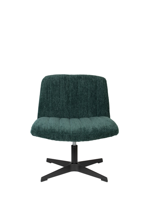 Fauteuil Draaibare Fauteuil Belmond Rib Polyester Groen 71x65 cm-Fauteuils-Creating Home
