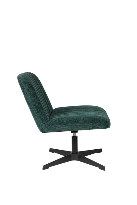 Fauteuil Draaibare Fauteuil Belmond Rib Polyester Groen 71x65 cm-Fauteuils-Creating Home