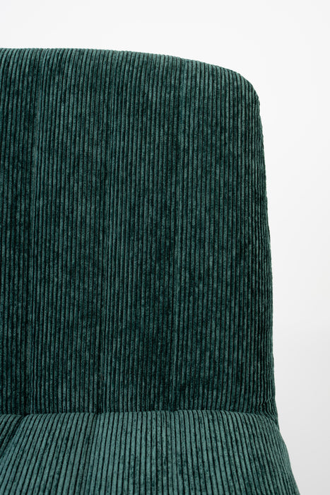 Fauteuil Draaibare Fauteuil Belmond Rib Polyester Groen 71x65 cm-Fauteuils-Creating Home