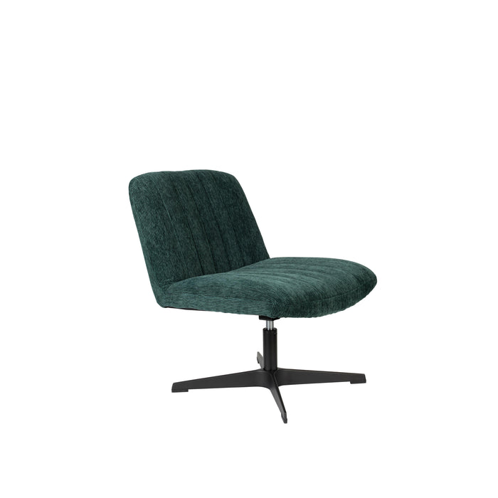 Fauteuil Draaibare Fauteuil Belmond Rib Polyester Groen 71x65 cm-Fauteuils-Creating Home