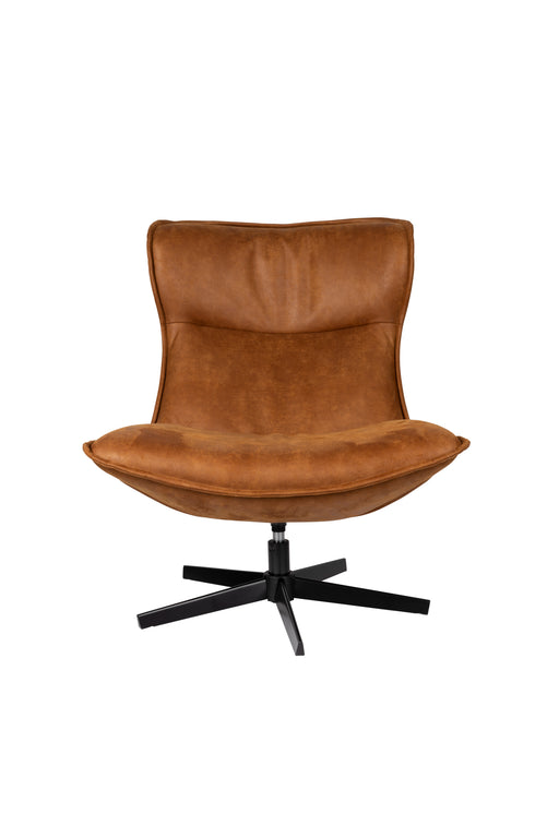 Fauteuil Draaibare Fauteuil John Cognac PU-Leder Bruin Ø93x92 cm-Fauteuils-Creating Home