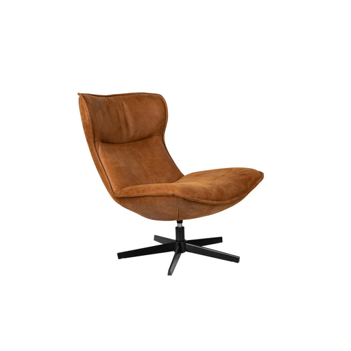 Fauteuil Draaibare Fauteuil John Cognac PU-Leder Bruin Ø93x92 cm-Fauteuils-Creating Home