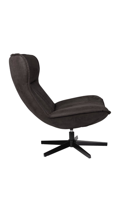 Fauteuil Draaibare Fauteuil John PU-Leder Donkergrijs 92x81 cm-Fauteuils-Creating Home