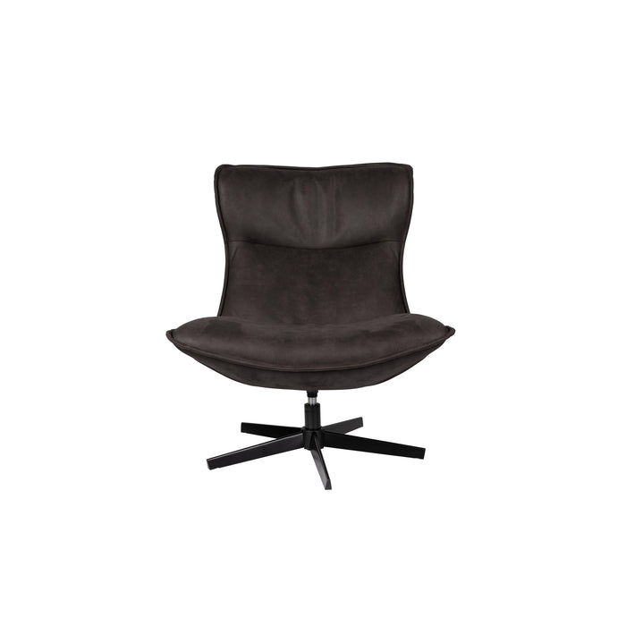 Fauteuil Draaibare Fauteuil John PU-Leder Donkergrijs 92x81 cm-Fauteuils-Creating Home