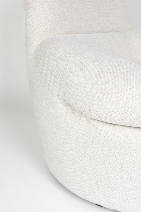Fauteuil Draaibare Fauteuil Velvoro Polyester Off white 84x80 cm-Fauteuils-Creating Home