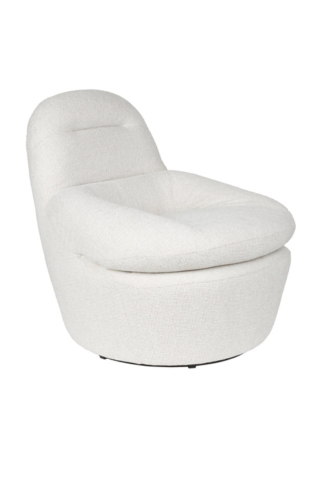 Fauteuil Draaibare Fauteuil Velvoro Polyester Off white 84x80 cm-Fauteuils-Creating Home