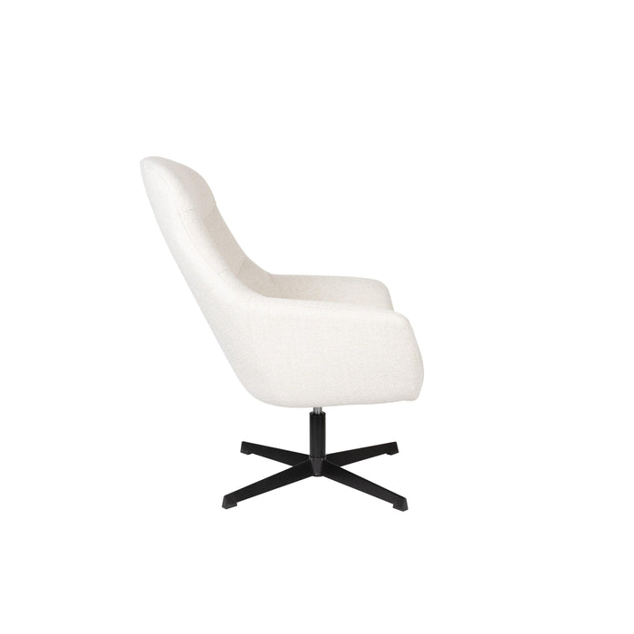 Fauteuil Draaibare Fauteuil Yuki Off Polyester Wit 84.5x73 cm