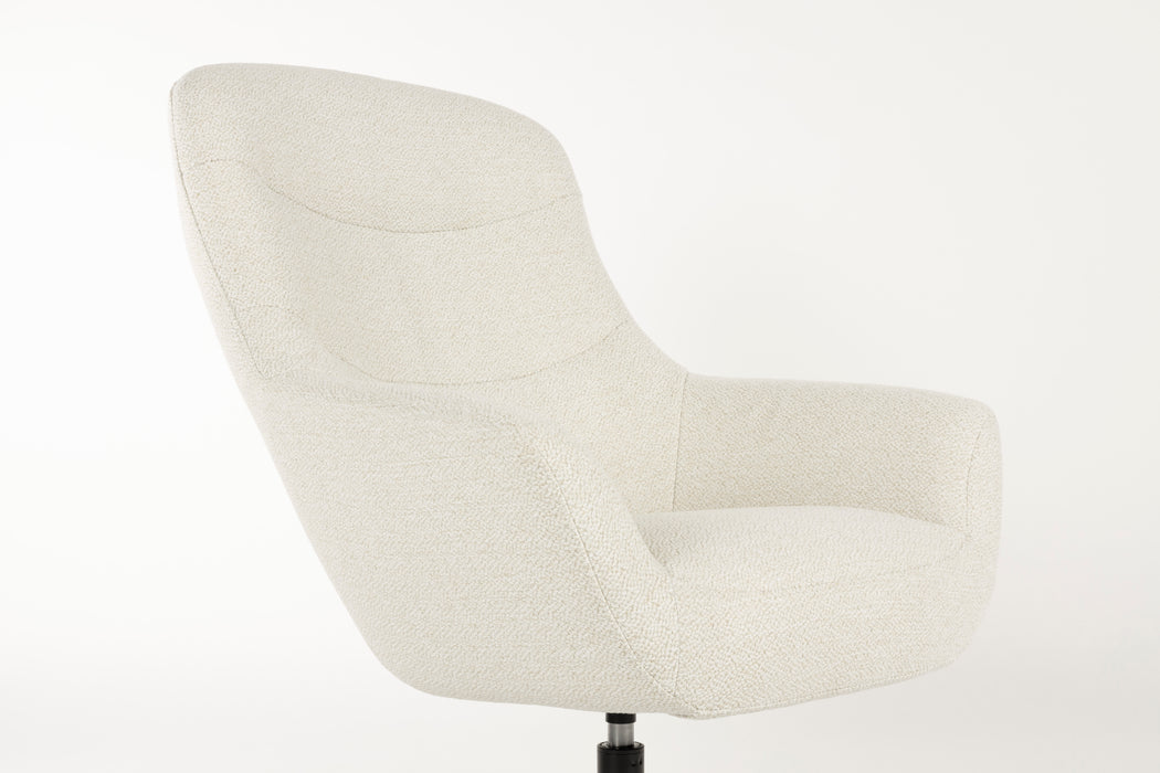 Fauteuil Draaibare Fauteuil Yuki Off Polyester Wit 84.5x73 cm-Fauteuils-Creating Home