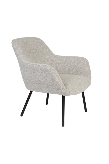 Fauteuil Dude Boucle Polyester Beige 76x77 cm-Fauteuils-Creating Home