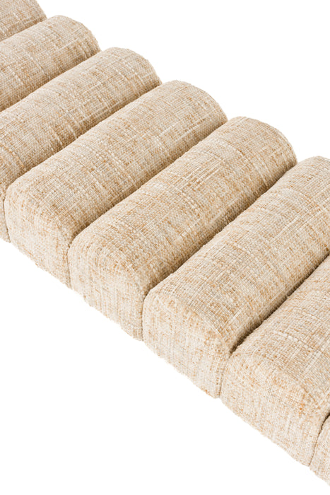 Eetkamerbank Jethro 160 Polyester, Metaal Beige 41.5x160-Eetkamerstoelen-Creating Home